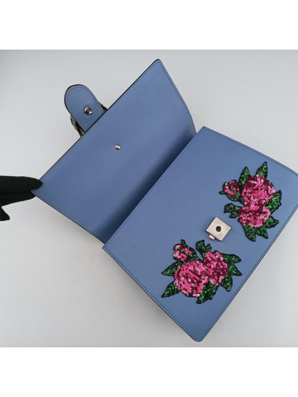 Gucci Dionysus Blue Multicolor Leather Shoulder Bag - Picture 15 of 16